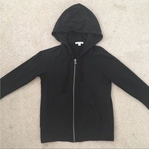 James Perse Black Zip Up Sweater